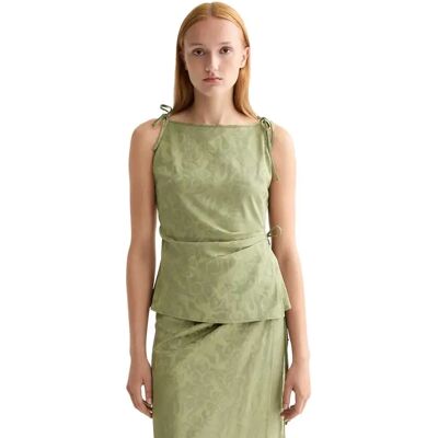 Scotch & Soda Blusa Senza Maniche Draped Wrap Oil Green 42 Scotch & Soda Blusa Senza Maniche Draped Wrap Oil Green 42