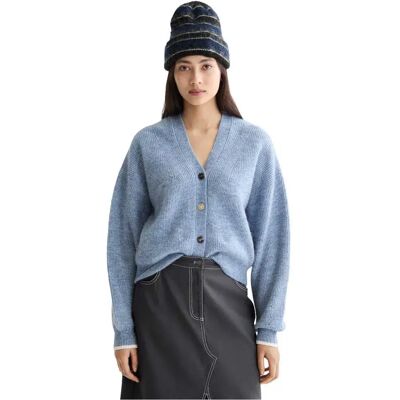 Scotch & Soda Cardigan Fuzzy Relaxed Faded Denim Melange L Scotch & Soda Cardigan Fuzzy Relaxed Faded Denim Melange L