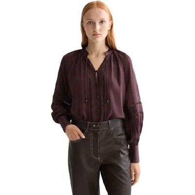 Scotch & Soda Blusa A Maniche Lunghe Lace And Ties Chocolate Plum 34 Scotch & Soda Blusa A Maniche Lunghe Lace And Ties Chocolate Plum 34