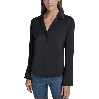 DKNY Blusa A Maniche Lunghe Dw3500112 Black Black S DKNY Blusa A Maniche Lunghe Dw3500112 Black Black S
