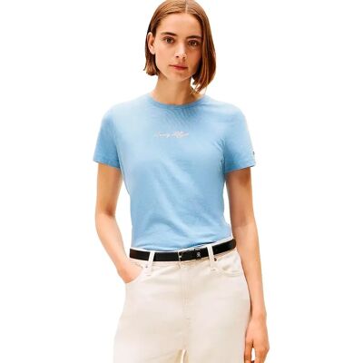 Tommy Hilfiger Maglietta A Maniche Corte Classic Script Regular Fit Brisk Blue Heather S Tommy Hilfiger Maglietta A Maniche Corte Classic Script Regular Fit Brisk Blue Heather S
