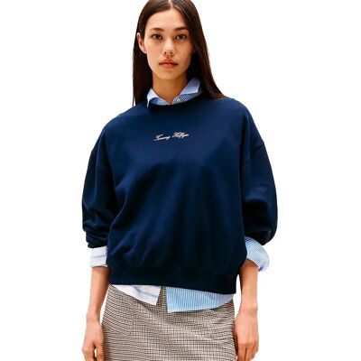 Tommy Hilfiger Felpa Classic Script Terry Dark Night Navy L Tommy Hilfiger Felpa Classic Script Terry Dark Night Navy L
