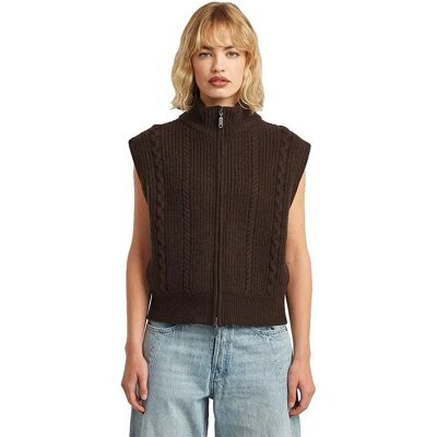 G-star Gilet Cable Deep Brown S G-star Gilet Cable Deep Brown S