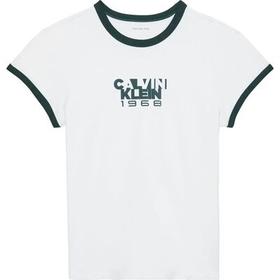 Calvin Klein Jeans Maglietta A Maniche Corte 1968 Graphic Baby Brilliant White L Calvin Klein Jeans Maglietta A Maniche Corte 1968 Graphic Baby Brilliant White L