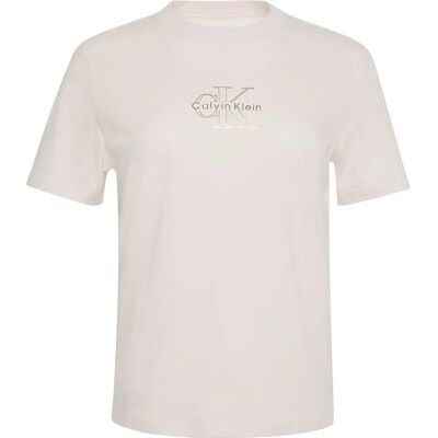 Calvin Klein Jeans Maglietta A Maniche Corte Classic Foil Monologo Tender Blush S Calvin Klein Jeans Maglietta A Maniche Corte Classic Foil Monologo Tender Blush S