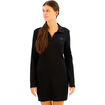 Calvin Klein Jeans Vestito Corto A Maniche Lunghe Lv07d21g Black M Calvin Klein Jeans Vestito Corto A Maniche Lunghe Lv07d21g Black M