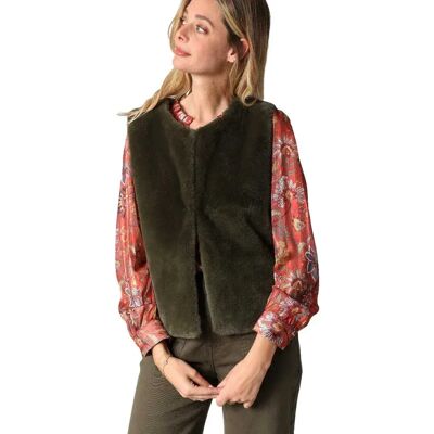 Deeluxe Gilet Di Maglia Fuzzy Khaki M Deeluxe Gilet Di Maglia Fuzzy Khaki M