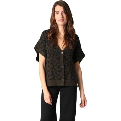 Deeluxe Gilet Di Maglia Nerile Dark Khaki L Deeluxe Gilet Di Maglia Nerile Dark Khaki L
