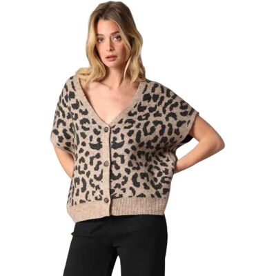 Deeluxe Gilet Di Maglia Nerile Taupe M Deeluxe Gilet Di Maglia Nerile Taupe M