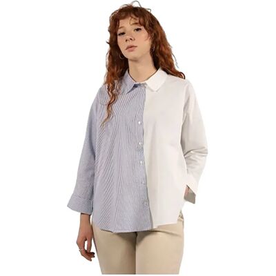 Only Camicia A Maniche Lunghe 15251726 White / Blue S Only Camicia A Maniche Lunghe 15251726 White / Blue S
