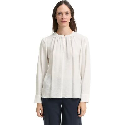 Tom Tailor Blusa A Maniche Lunghe 108680 Whisper White 42 Tom Tailor Blusa A Maniche Lunghe 108680 Whisper White 42