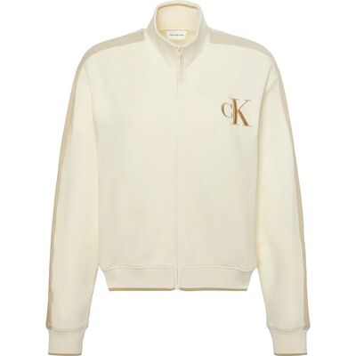 Calvin Klein Jeans Felpa Con Zip Lv07e226g Antique White M Calvin Klein Jeans Felpa Con Zip Lv07e226g Antique White M