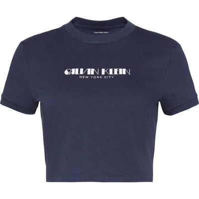 Calvin Klein Jeans Maglietta A Maniche Corte Lv07e823g Maritime Blue M Calvin Klein Jeans Maglietta A Maniche Corte Lv07e823g Maritime Blue M