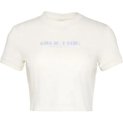 Calvin Klein Jeans Maglietta A Maniche Corte Lv07e823g White Greige M Calvin Klein Jeans Maglietta A Maniche Corte Lv07e823g White Greige M