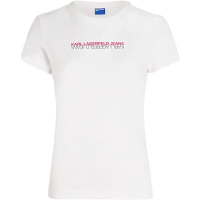Karl Lagerfeld Jeans Maglietta A Maniche Corte B1w17053 White S Karl Lagerfeld Jeans Maglietta A Maniche Corte B1w17053 White S