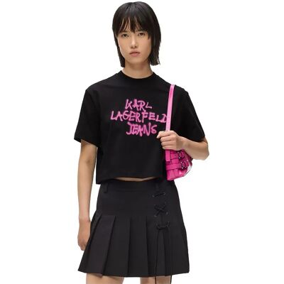 Karl Lagerfeld Jeans Top A Maniche Corte B1w1705 Black M Karl Lagerfeld Jeans Top A Maniche Corte B1w1705 Black M