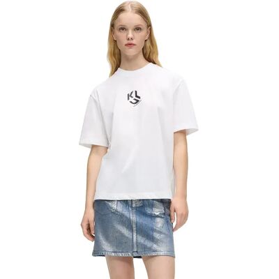 Karl Lagerfeld Jeans Maglietta A Maniche Corte B1w17086 White S Karl Lagerfeld Jeans Maglietta A Maniche Corte B1w17086 White S