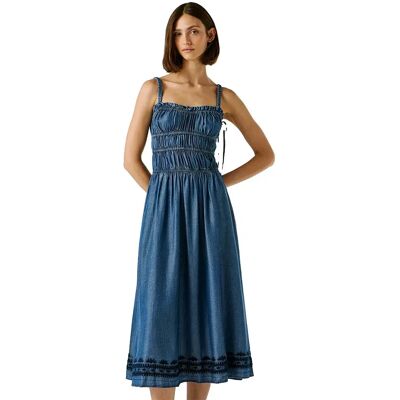 Pepe Jeans Vestito Lungo Senza Maniche Cass Blue L Pepe Jeans Vestito Lungo Senza Maniche Cass Blue L
