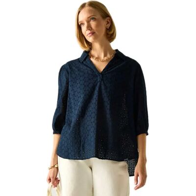 Regatta Blusa A Maniche 3/ Nofino Navy Broderie 34 Regatta Blusa A Maniche 3/ Nofino Navy Broderie 34