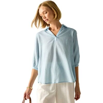Regatta Blusa A Maniche Lunghe Nofino Skyway / White Stripe 40 Regatta Blusa A Maniche Lunghe Nofino Skyway / White Stripe 40