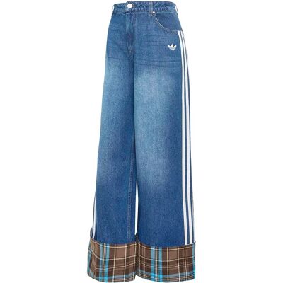 Adidas Originals Jeans Vintage Wide Leg Indigo Denim / Multicolor 26 Adidas Originals Jeans Vintage Wide Leg Indigo Denim / Multicolor 26