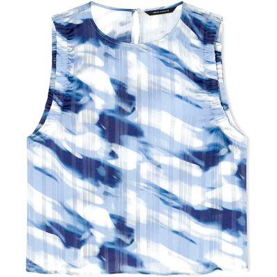 Armani Exchange Blusa Senza Maniche Xw002027_af21550 Aqua Print S Armani Exchange Blusa Senza Maniche Xw002027_af21550 Aqua Print S