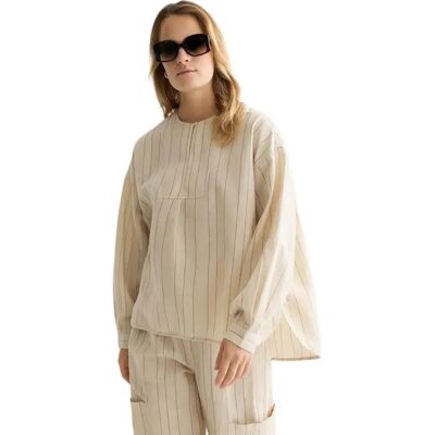 Scotch & Soda Blusa A Maniche Lunghe U9b0125t Linen Fog Stripe 40 Scotch & Soda Blusa A Maniche Lunghe U9b0125t Linen Fog Stripe 40