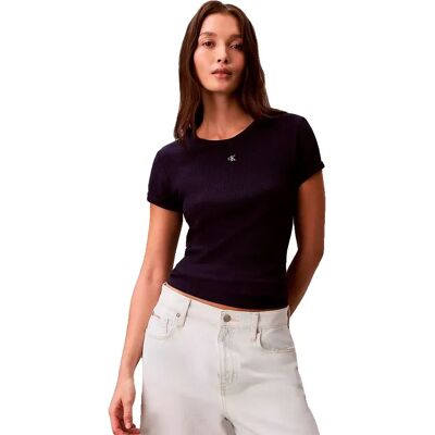 Calvin Klein Jeans Maglietta A Maniche Corte Monogram Patch Waffle Slim Fit Evening Blue S Calvin Klein Jeans Maglietta A Maniche Corte Monogram Patch Waffle Slim Fit Evening Blue S