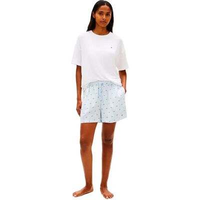 Tommy Hilfiger Pigiama A Maniche Corte Uw0uw06328 White / Critter Ithaca Vessel Blue XS Tommy Hilfiger Pigiama A Maniche Corte Uw0uw06328 White / Critter Ithaca Vessel Blue XS