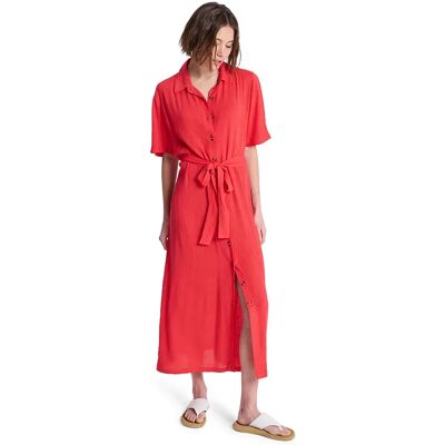 Roxy Vestito Lungo A Maniche Corte Island Escape Solid Hibiscus XS Roxy Vestito Lungo A Maniche Corte Island Escape Solid Hibiscus XS