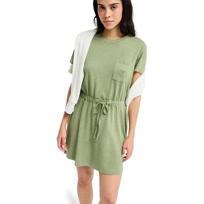 Roxy Vestito A Maniche Corte Sunny Expedition Solid Oil Green M Roxy Vestito A Maniche Corte Sunny Expedition Solid Oil Green M