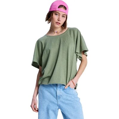 Roxy Maglietta A Maniche Corte Time For Palm Tree Oil Green S Roxy Maglietta A Maniche Corte Time For Palm Tree Oil Green S