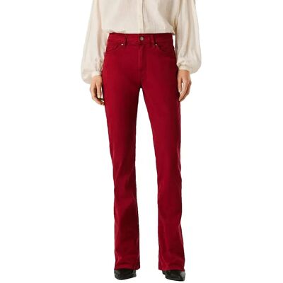 Pepe Jeans Pantaloni Mid Rise Flare New Pimlico Currant Red 30 Pepe Jeans Pantaloni Mid Rise Flare New Pimlico Currant Red 30