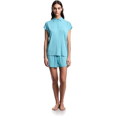 Emporio Armani Pigiama A Maniche Corte Ew00296_af1902 Aqua XL Emporio Armani Pigiama A Maniche Corte Ew00296_af1902 Aqua XL
