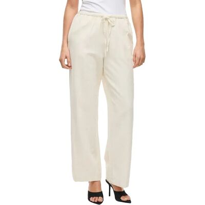 Vila Pantaloni Prisilla Wides Super Light Natural Melan 36 Vila Pantaloni Prisilla Wides Super Light Natural Melan 36