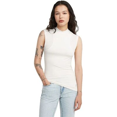G-star Maglietta Senza Maniche Con Collo Alto 2n Skin Super Slim Fit Milk 2XL G-star Maglietta Senza Maniche Con Collo Alto 2n Skin Super Slim Fit Milk 2XL