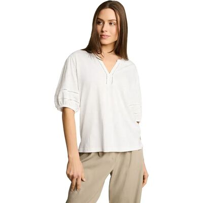Tom Tailor Blusa A Maniche Corte 1051206 Whisper White L Tom Tailor Blusa A Maniche Corte 1051206 Whisper White L