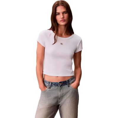 Calvin Klein Jeans Maglietta A Maniche Corte Essentials Baby Bright White S Calvin Klein Jeans Maglietta A Maniche Corte Essentials Baby Bright White S