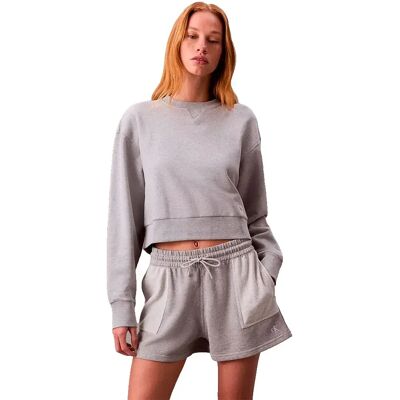 Calvin Klein Jeans Felpa French Terrry Cropped Heroic Grey Heather XL Calvin Klein Jeans Felpa French Terrry Cropped Heroic Grey Heather XL