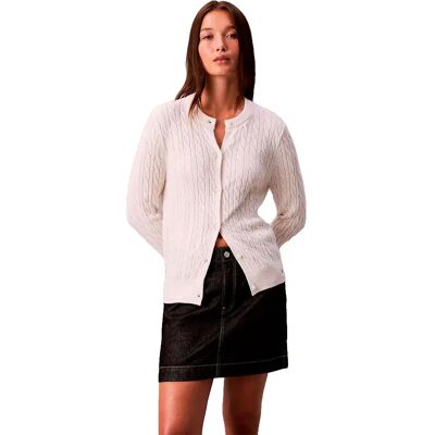 Calvin Klein Jeans Cardigan Lv0e307g White Greige / As Header 2XS Calvin Klein Jeans Cardigan Lv0e307g White Greige / As Header 2XS
