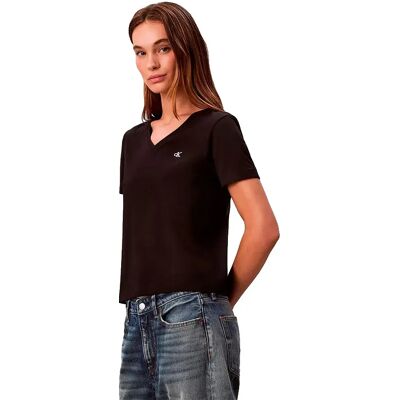 Calvin Klein Jeans Maglietta A Maniche Corte Con Collo A V Lv07b205g Black XL Calvin Klein Jeans Maglietta A Maniche Corte Con Collo A V Lv07b205g Black XL