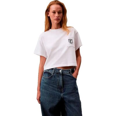 Calvin Klein Jeans Maglietta A Maniche Corte Lv07b87g Bright White S Calvin Klein Jeans Maglietta A Maniche Corte Lv07b87g Bright White S