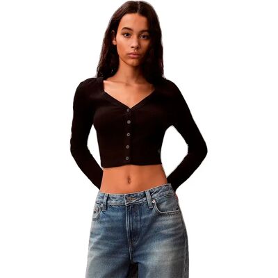 Calvin Klein Jeans Top A Maniche Lunghe Lv07c20g Black 2XS Calvin Klein Jeans Top A Maniche Lunghe Lv07c20g Black 2XS