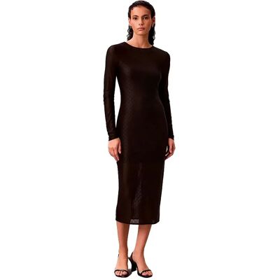 Calvin Klein Jeans Vestito A Maniche Lunghe Lv07e229g Black S Calvin Klein Jeans Vestito A Maniche Lunghe Lv07e229g Black S