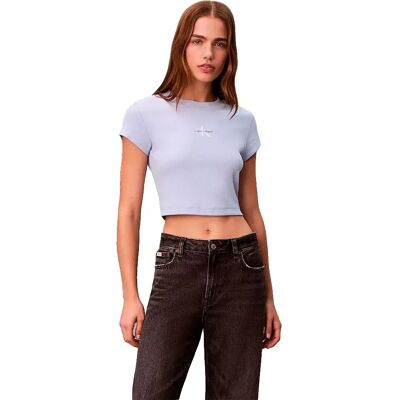 Calvin Klein Jeans Maglietta A Maniche Corte Monogram Baby Casual Blue 2XS Calvin Klein Jeans Maglietta A Maniche Corte Monogram Baby Casual Blue 2XS