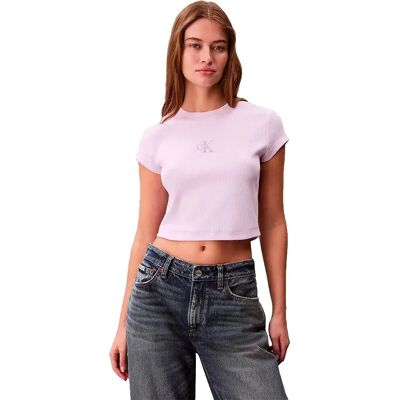 Calvin Klein Jeans Maglietta A Maniche Corte Monogram Baby Island Lilac M Calvin Klein Jeans Maglietta A Maniche Corte Monogram Baby Island Lilac M