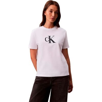 Calvin Klein Jeans Maglietta A Maniche Corte Sequin Bright White 2XS Calvin Klein Jeans Maglietta A Maniche Corte Sequin Bright White 2XS