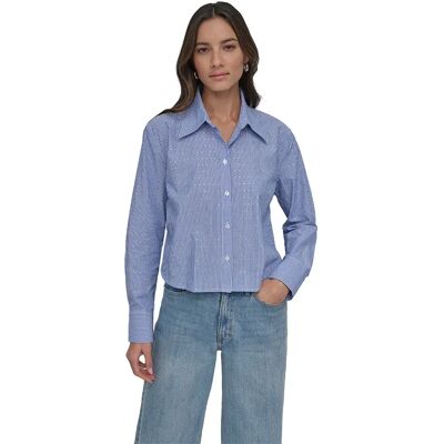DKNY Blusa A Maniche Lunghe Dw3500036 Stripped Blue / Silver S DKNY Blusa A Maniche Lunghe Dw3500036 Stripped Blue / Silver S
