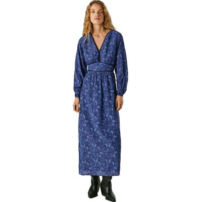 Pepe Jeans Vestito Midi A Maniche Lunghe Barby Union Blue M Pepe Jeans Vestito Midi A Maniche Lunghe Barby Union Blue M