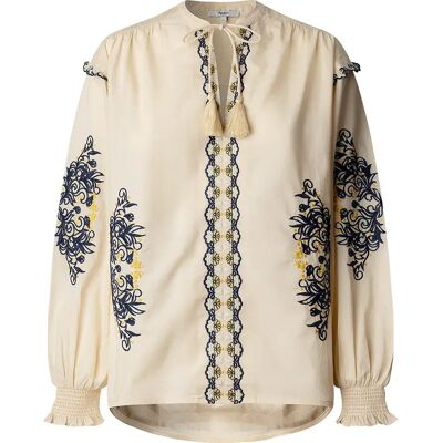 Pepe Jeans Blusa A Maniche Lunghe Beliza Base Beige S Pepe Jeans Blusa A Maniche Lunghe Beliza Base Beige S